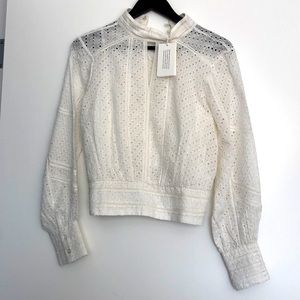 Frame White Eyelet Party Top